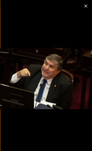 El legislador formoseño luego de la segunda corrección por parte de la presidenta del senado.